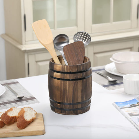 MyGift countertop organizer keeps spatulas and ladles within reach on the counter.