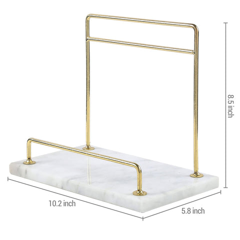 MyGift marble stand with brass-detail rail highlights premium craftsmanship