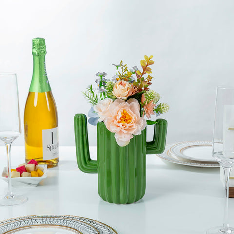 MyGift seven-inch tall cactus holder adds whimsy while organizing utensils.