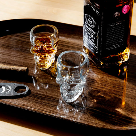 MyGift skull shot glasses are dishwasher-safe for quick cleanup.