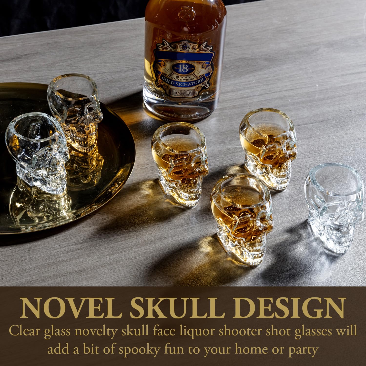 MyGift skull shot glasses are thick and lead-free for everyday use.