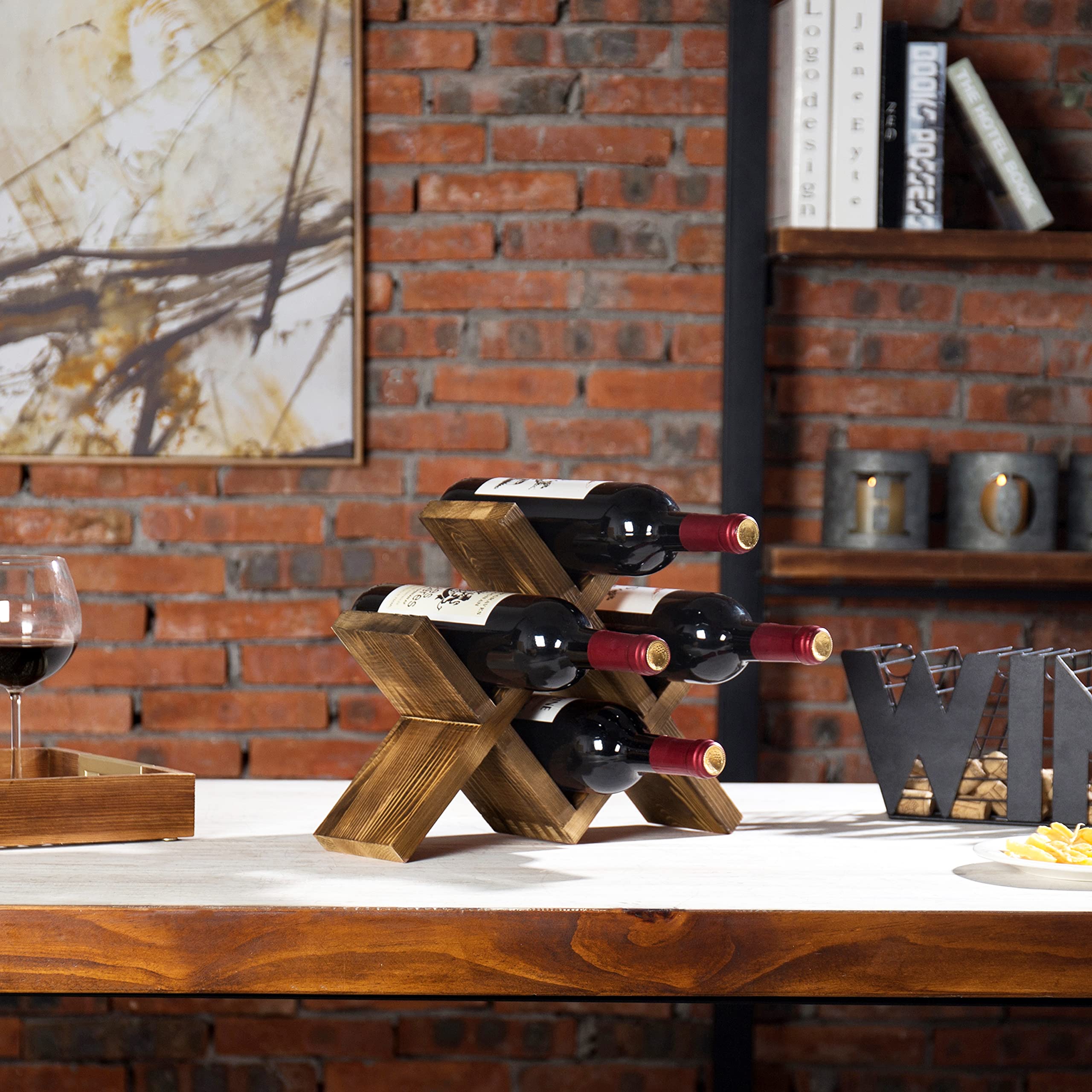 MyGift solid wood construction provides durable wine storage