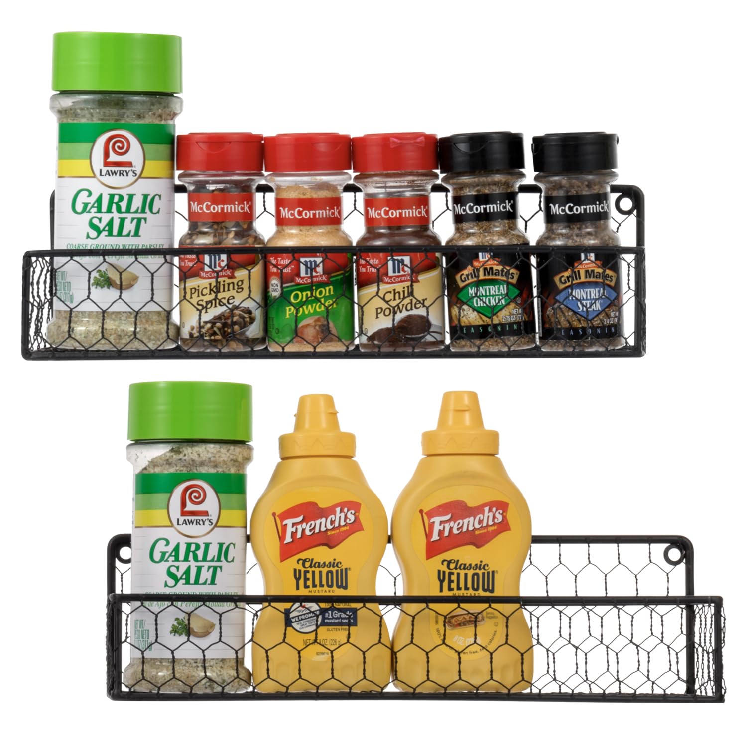 MyGift spice rack view shows spices within reach thanks to wire shelves