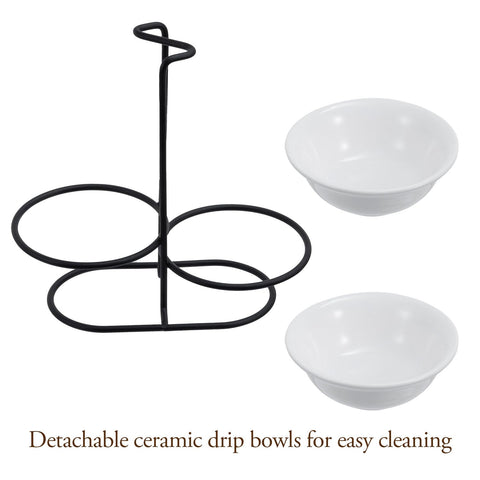 MyGift upright ladle holder rack keeps ladles accessible during cooking