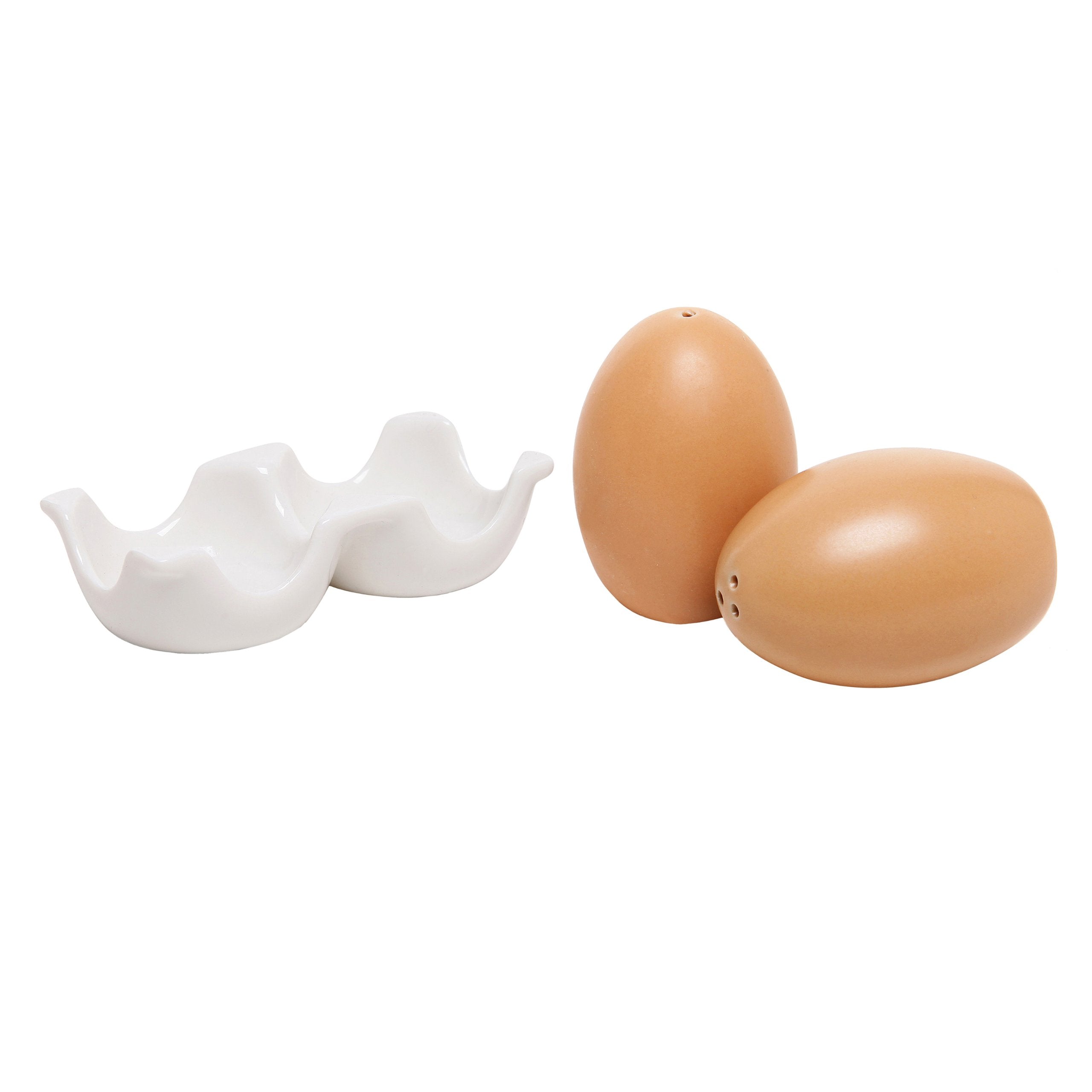 MyGift white egg-carton holder, keeps shakers neatly organized.