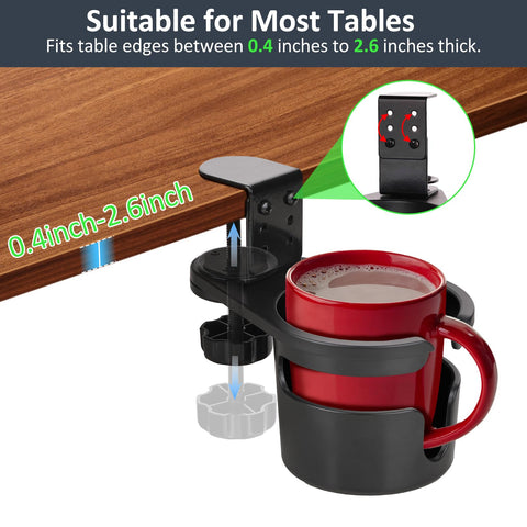 MYITYARD multifunctional tableside cup holder keeps drinks off the desk surface