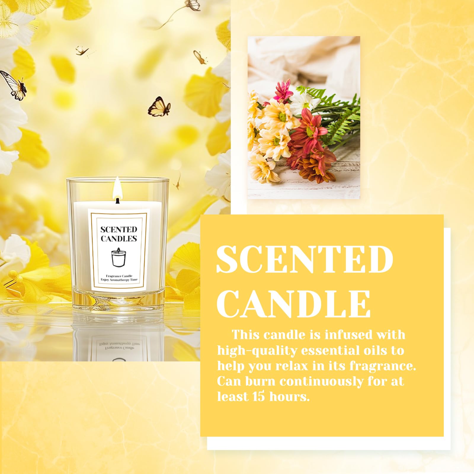 MYKILOS freesia-scented candle for a calming workspace.