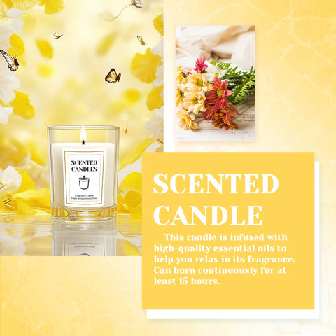 MYKILOS freesia-scented candle for a calming workspace.