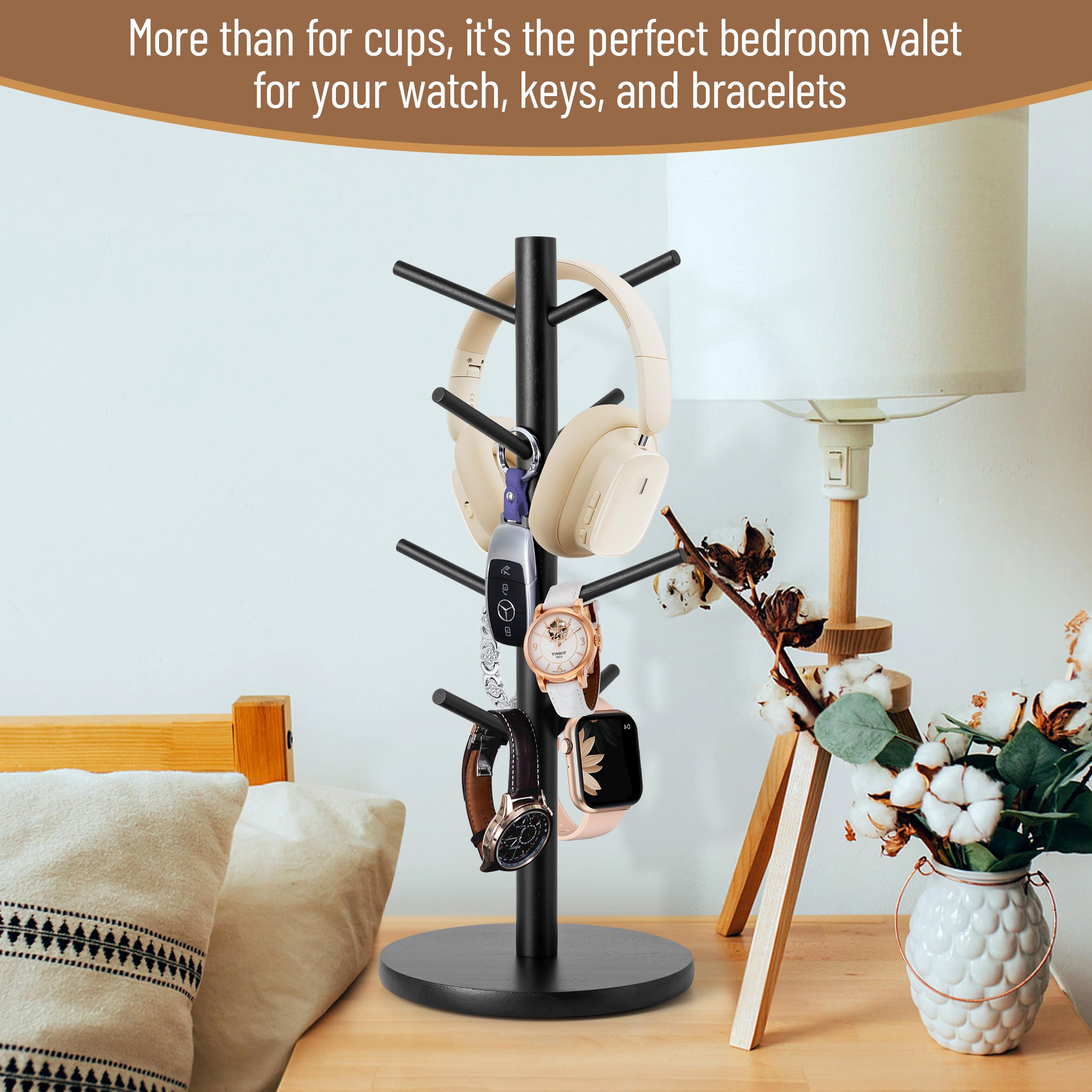 Countertop mug organizer ideal for home or office spaces