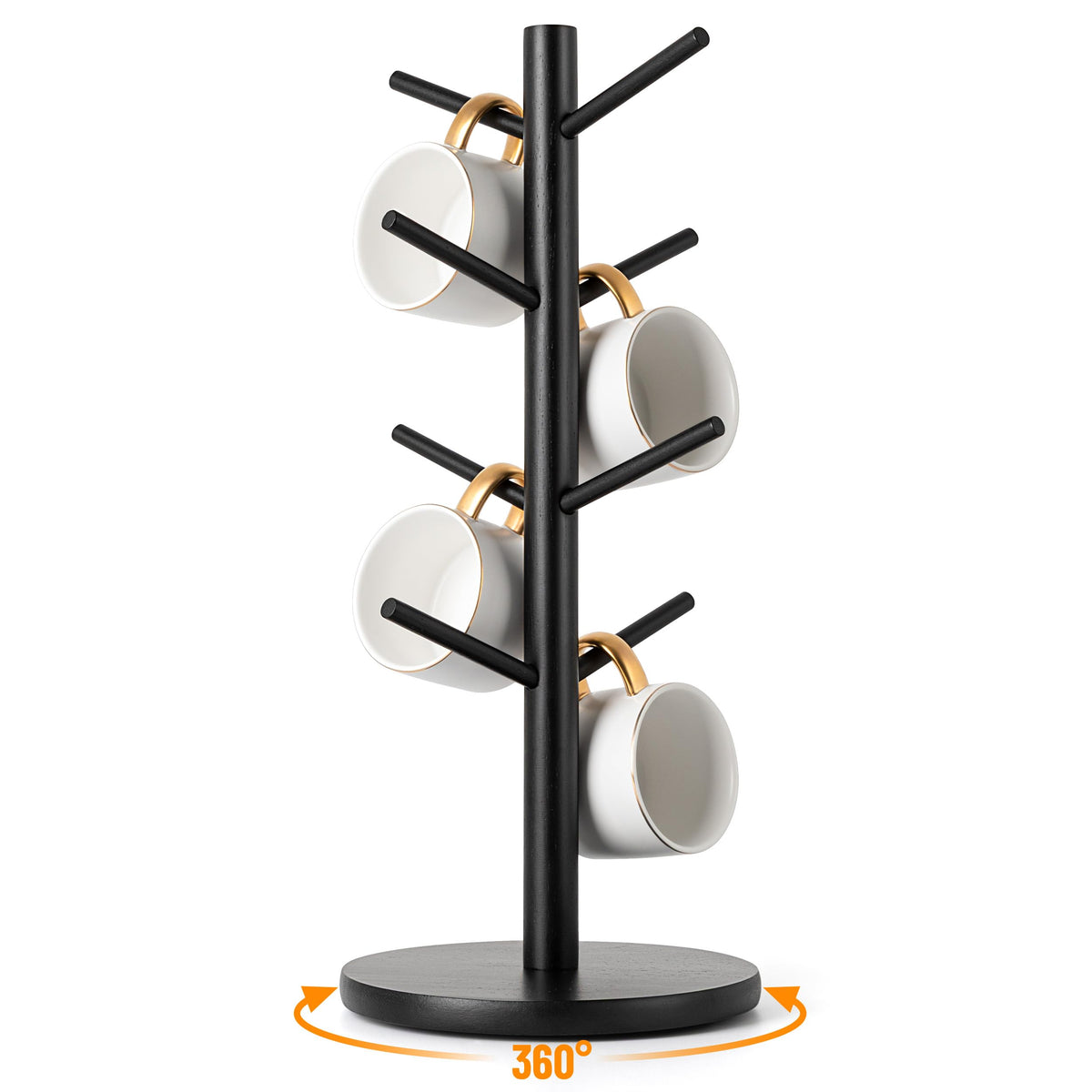 MyLifeUNIT mug holder tree with 360° base for easy access to mugs