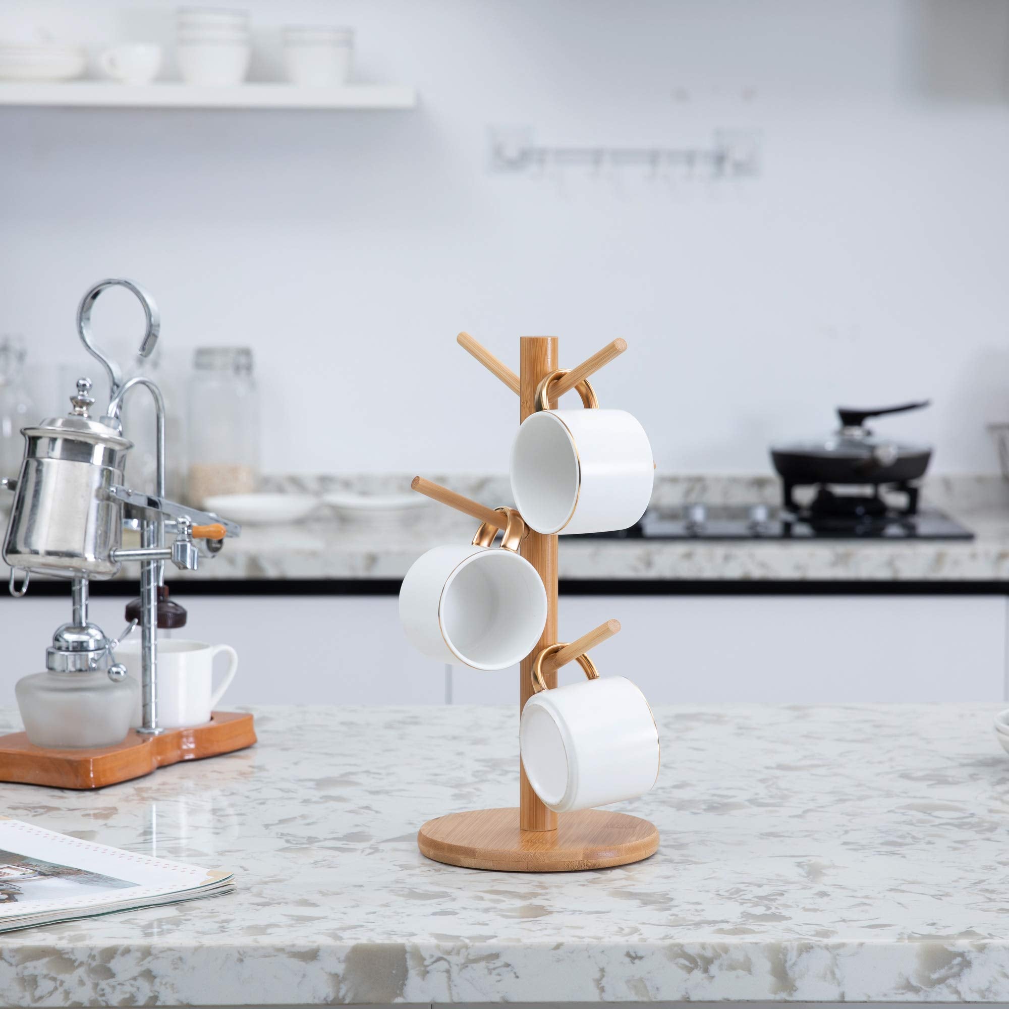 MyLifeUNIT drying-friendly mug tree air-dries cups efficiently after washing.
