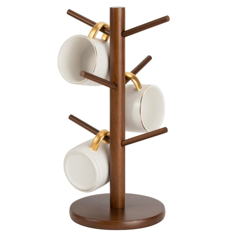 MyLifeUNIT mug holder tree front view showing six hooks for organized cups