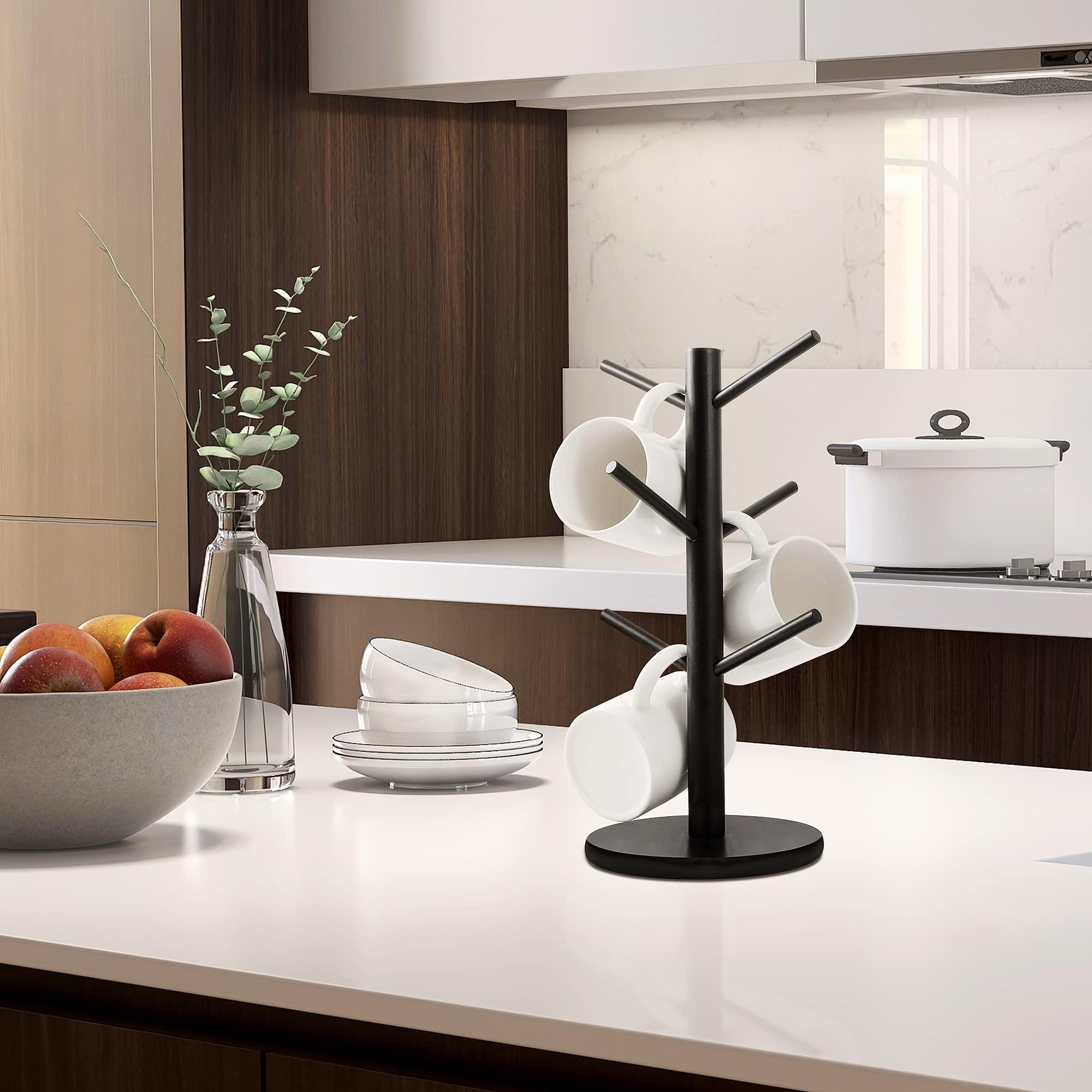 MyLifeUNIT mug tree providing six-hook organization for mugs and cups.