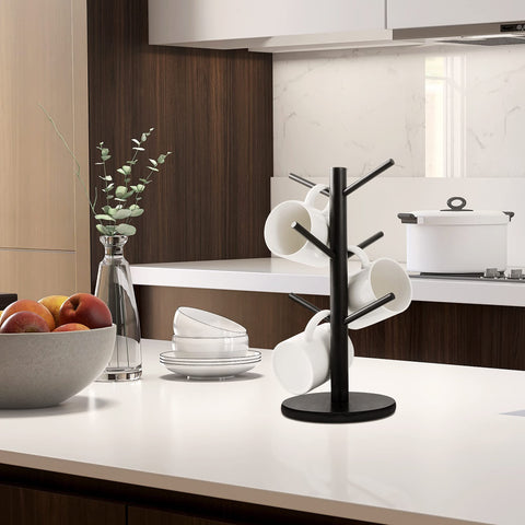 MyLifeUNIT mug tree providing six-hook organization for mugs and cups.