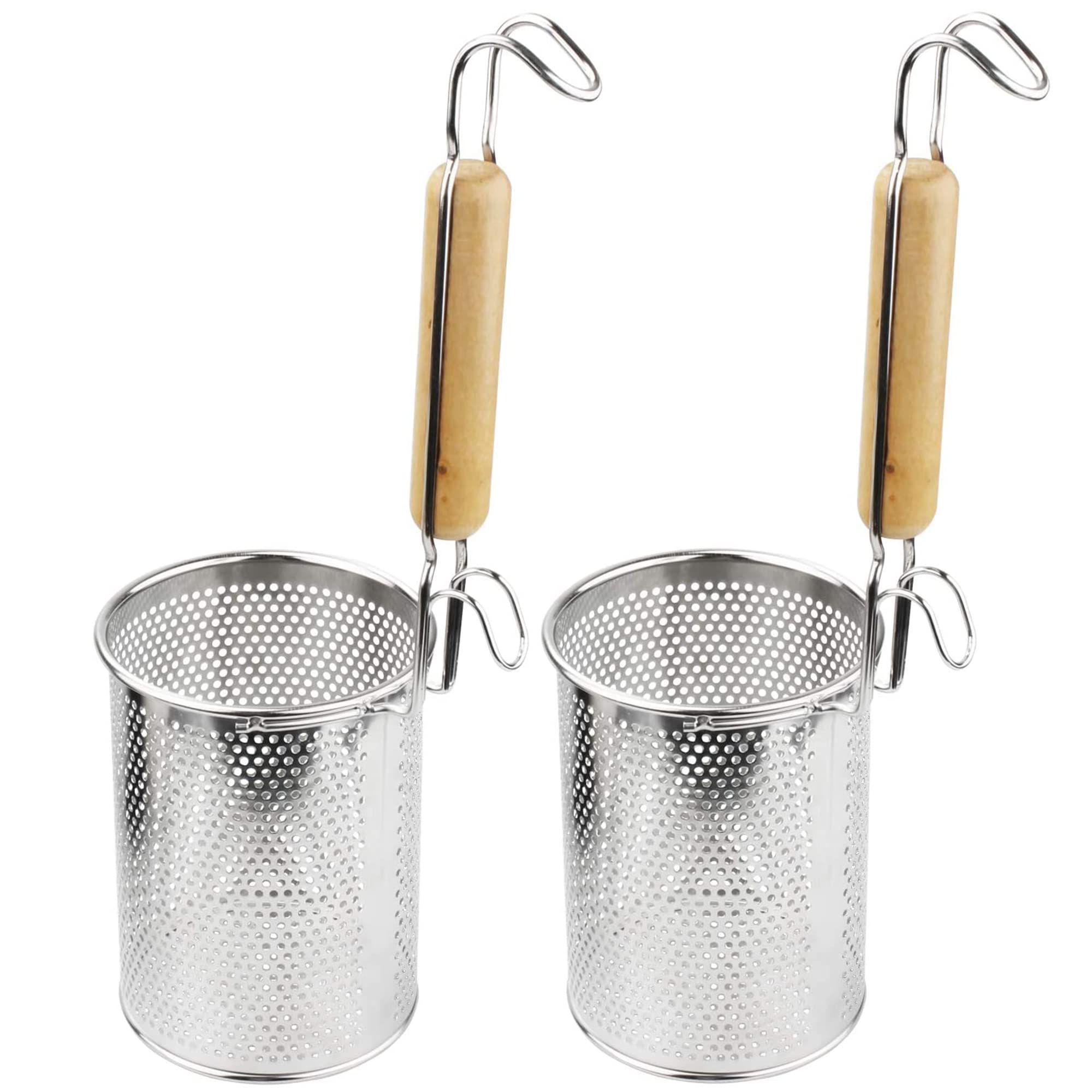 MyLifeUNIT pasta strainer 2-pack for quick rinsing and draining noodles.