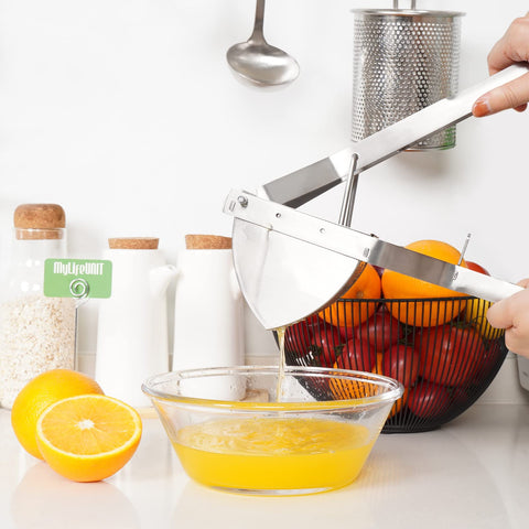 MyLifeUNIT potato ricer dimensions 11.42 x 3.54 x 3.74 inches.
