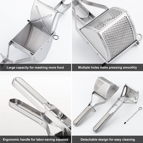 MyLifeUNIT potato ricer extended handle for comfortable leverage.