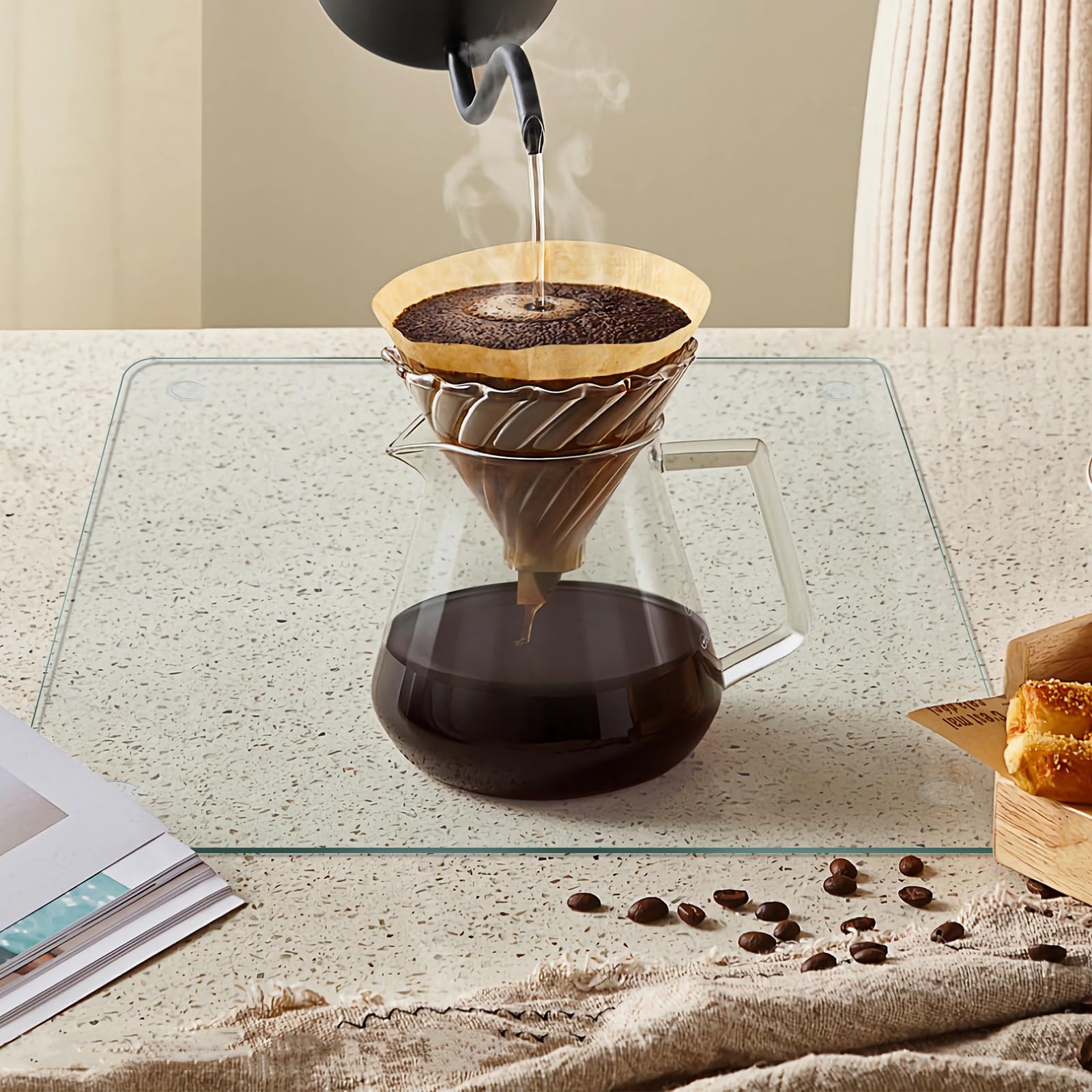 Mymonfif glass cutting board surface easy to wipe clean and resists stains