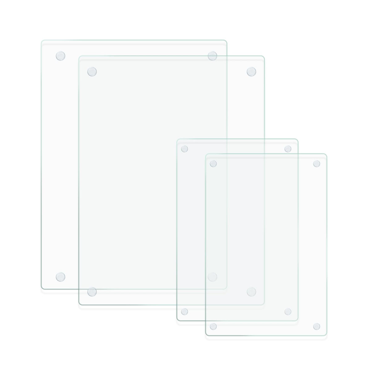 Mymonfif large 16x12 tempered glass cutting board on counter showing clear surface and durability