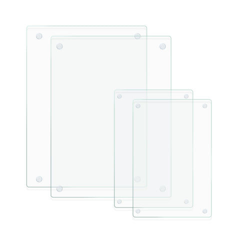 Mymonfif large 16x12 tempered glass cutting board on counter showing clear surface and durability