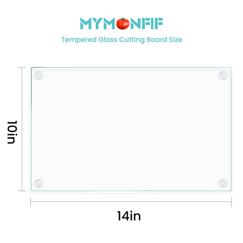 Mymonfif tempered glass cutting board, edges closeup, scratch and heat resistant material