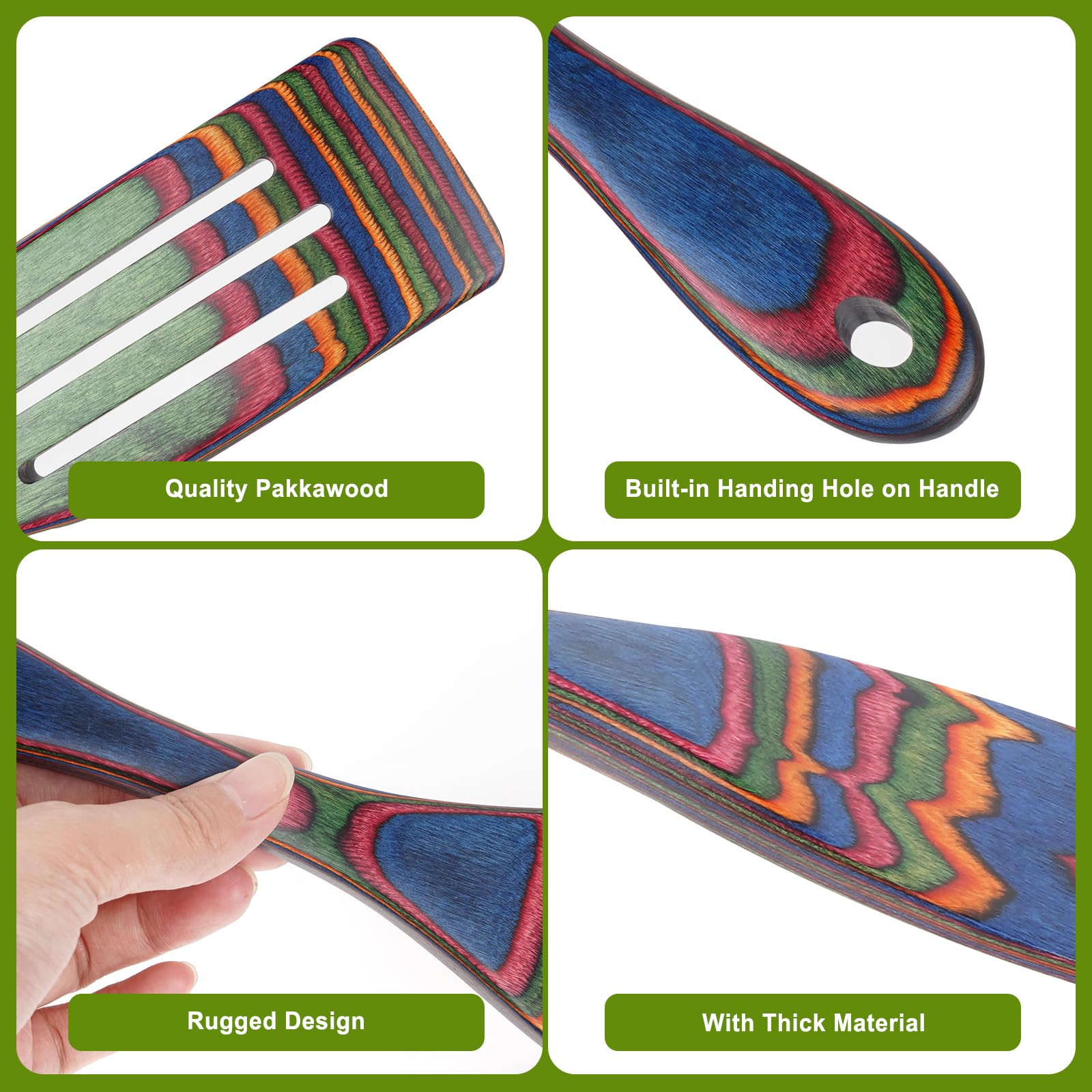 MYRAINBOW utensils with hanging-hole design for quick access and tidy storage