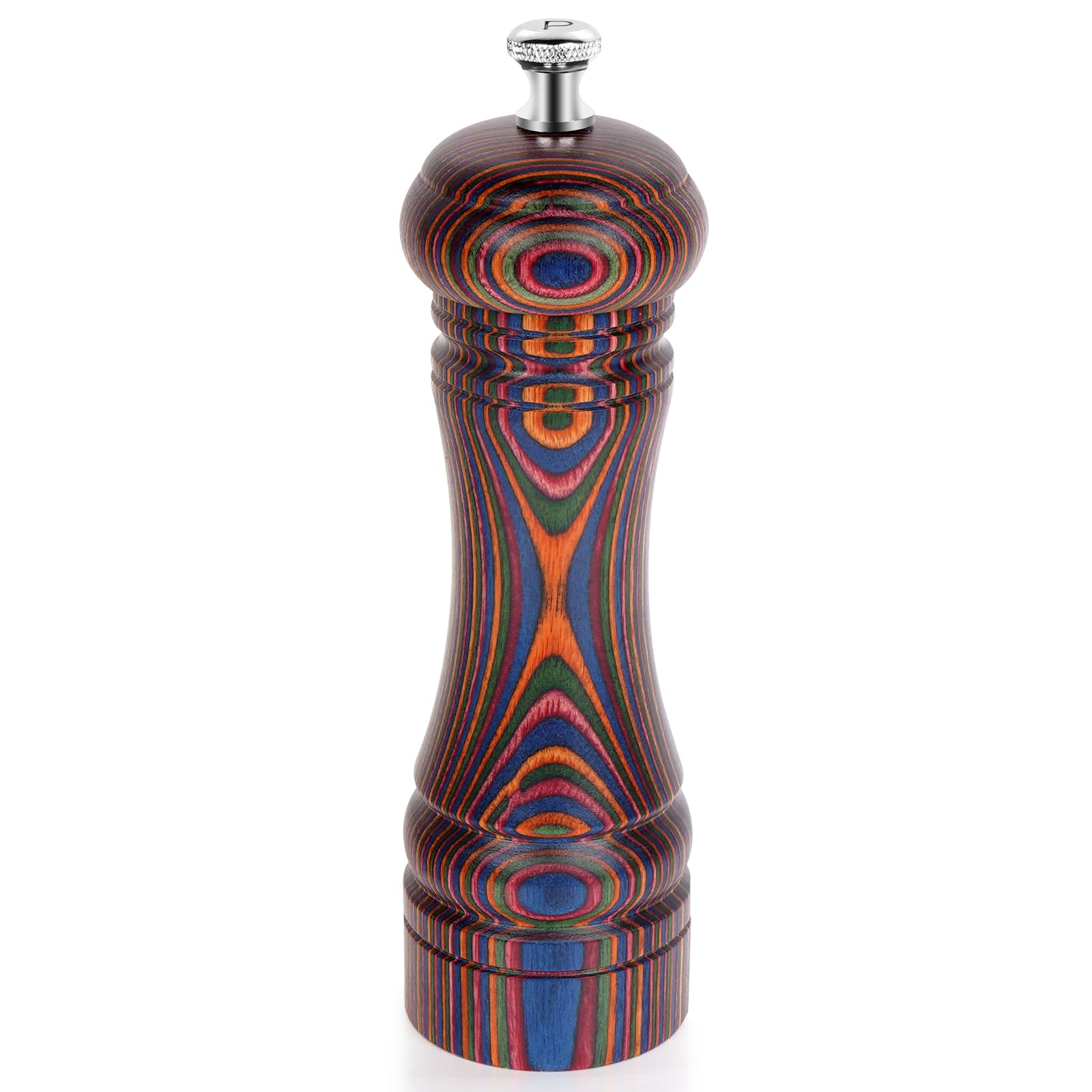 MYRAINBOW pepper mill with teak finish and 7-inch height for durable seasoning at the table