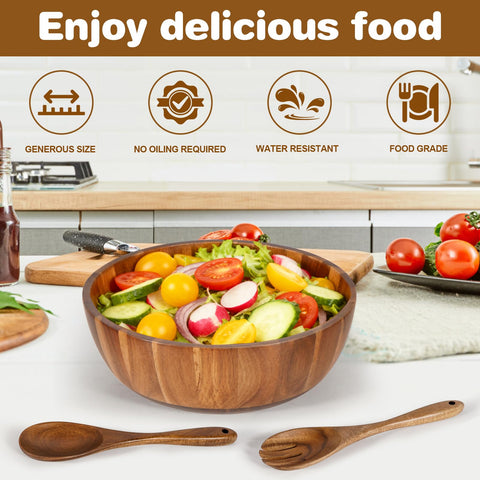 MYRAINBOW wooden serving utensils included for easy serving.
