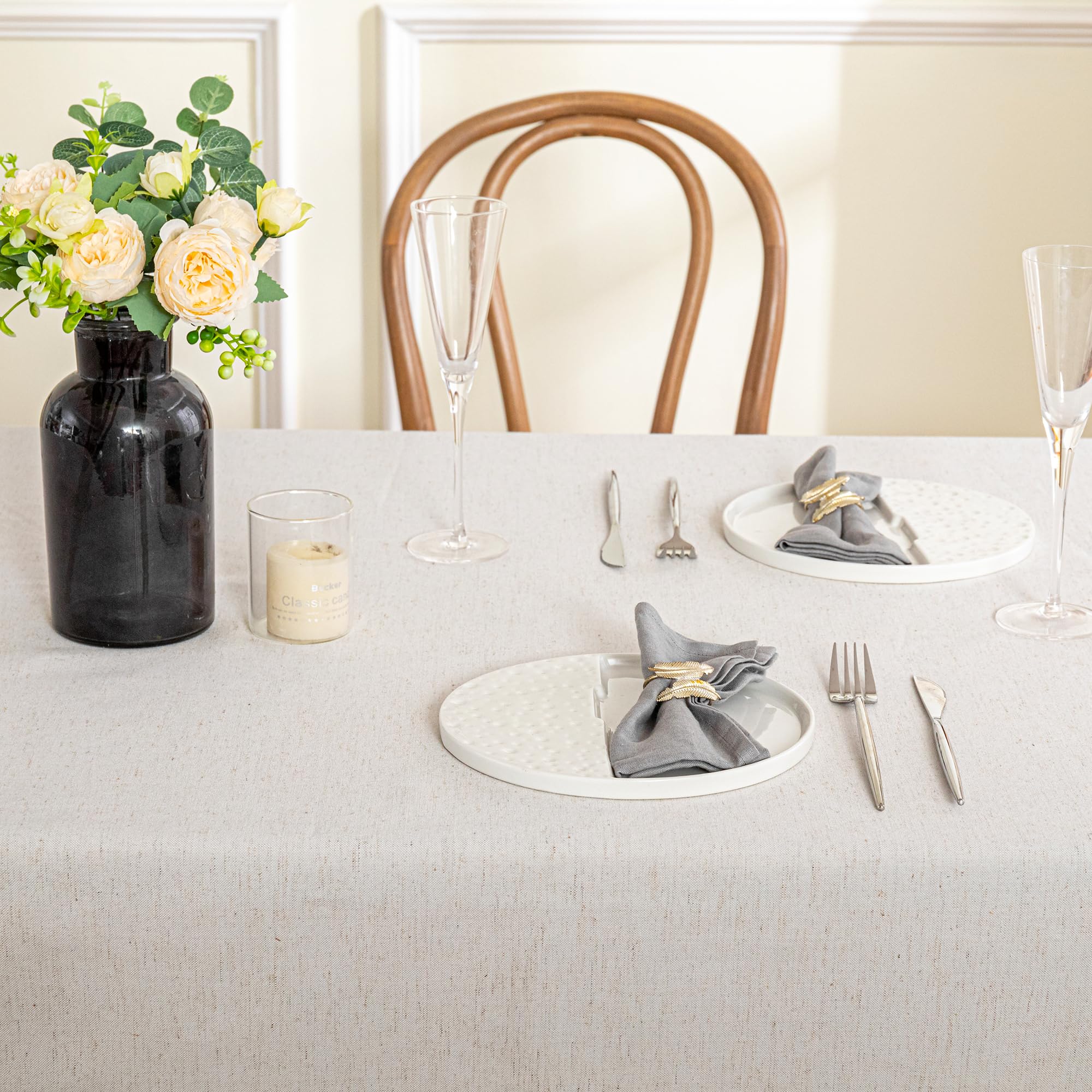 MYSKY HOME neutral modern design tablecloth fits multiple decors
