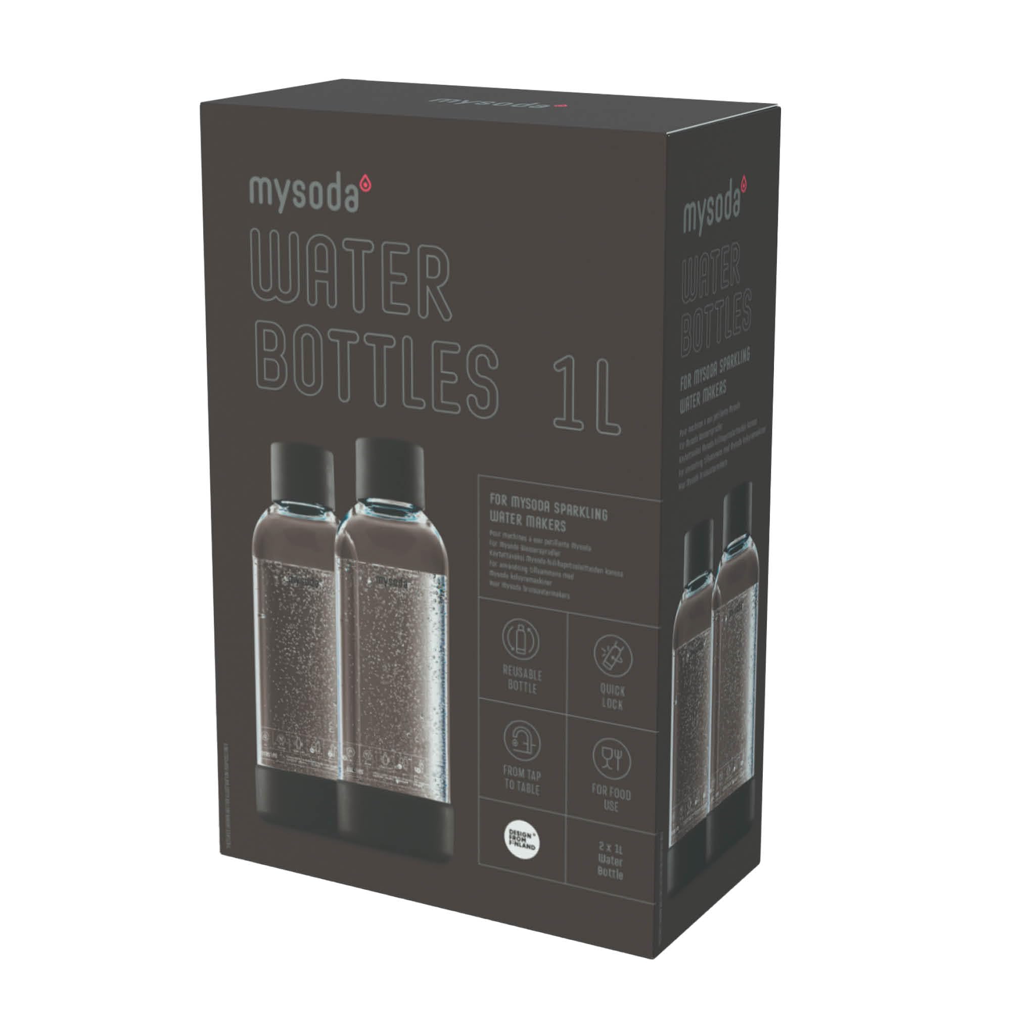 Mysoda compact 1L bottle in bold colorways