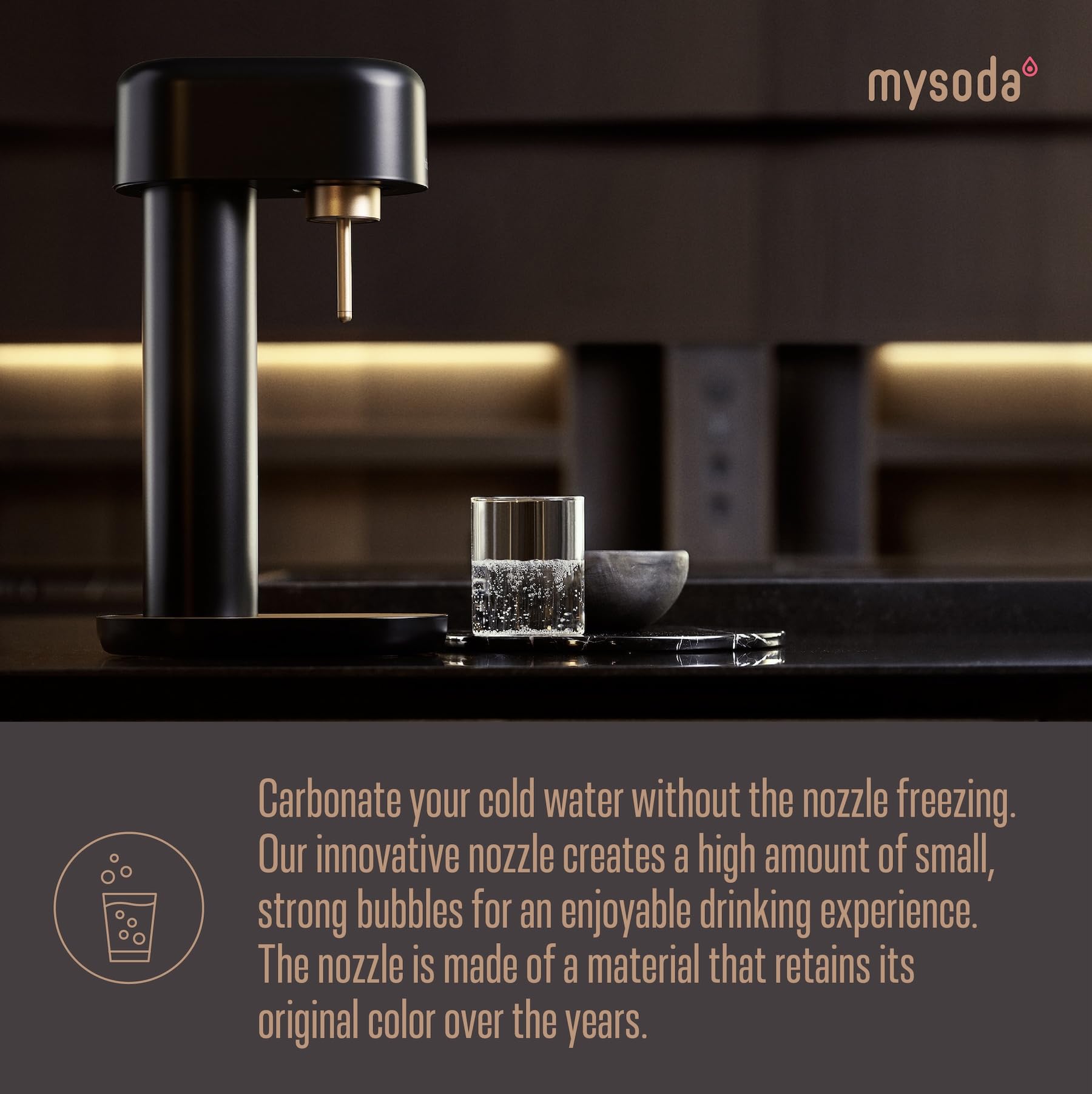 Mysoda Ruby 2 with 1L bottle attached for easy fizzy water.
