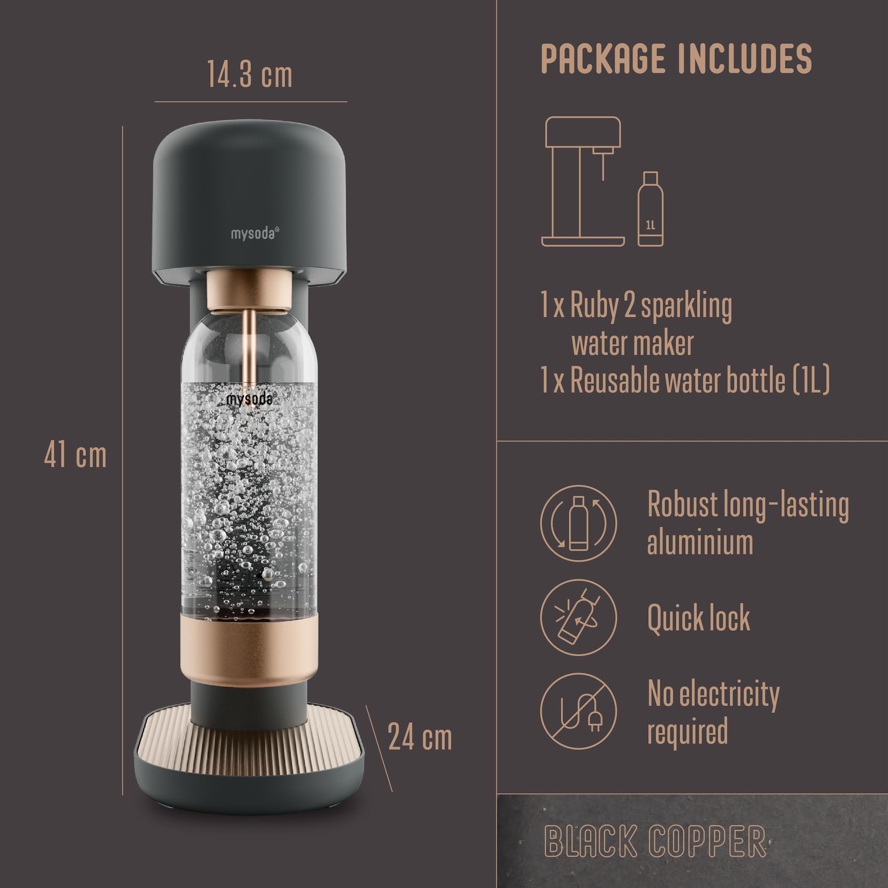 Mysoda Ruby 2 anti-freeze nozzle detail for smooth bubbles.