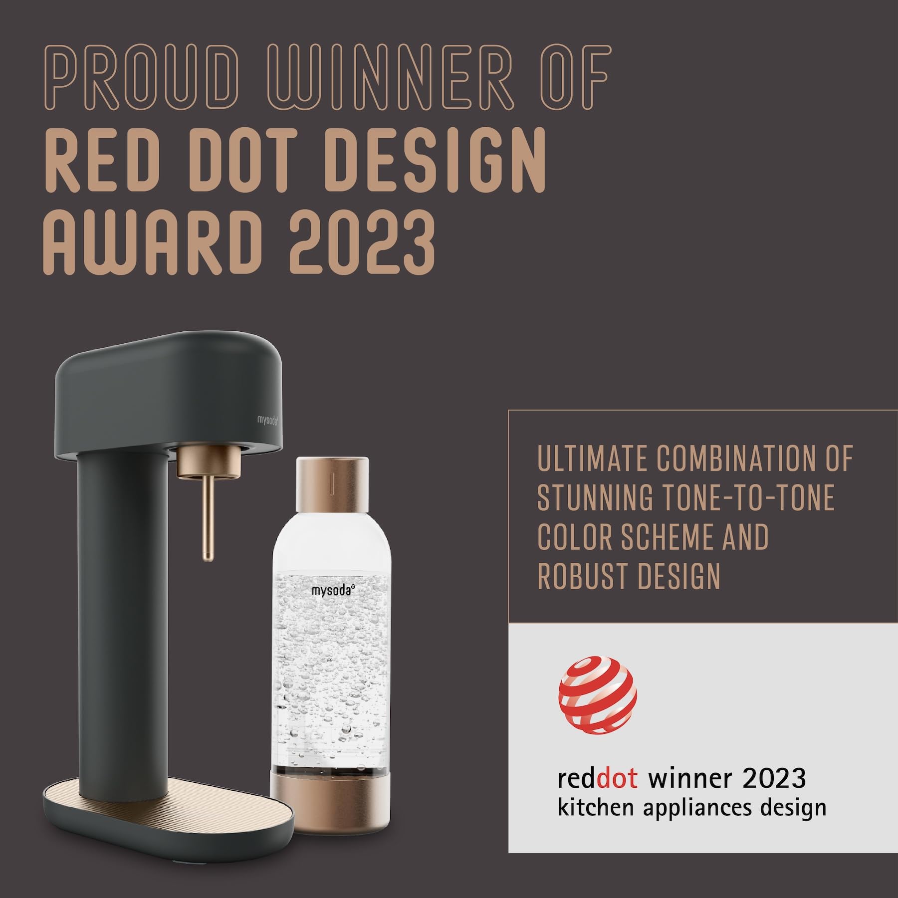 Mysoda Ruby 2 black copper finish adds premium look.