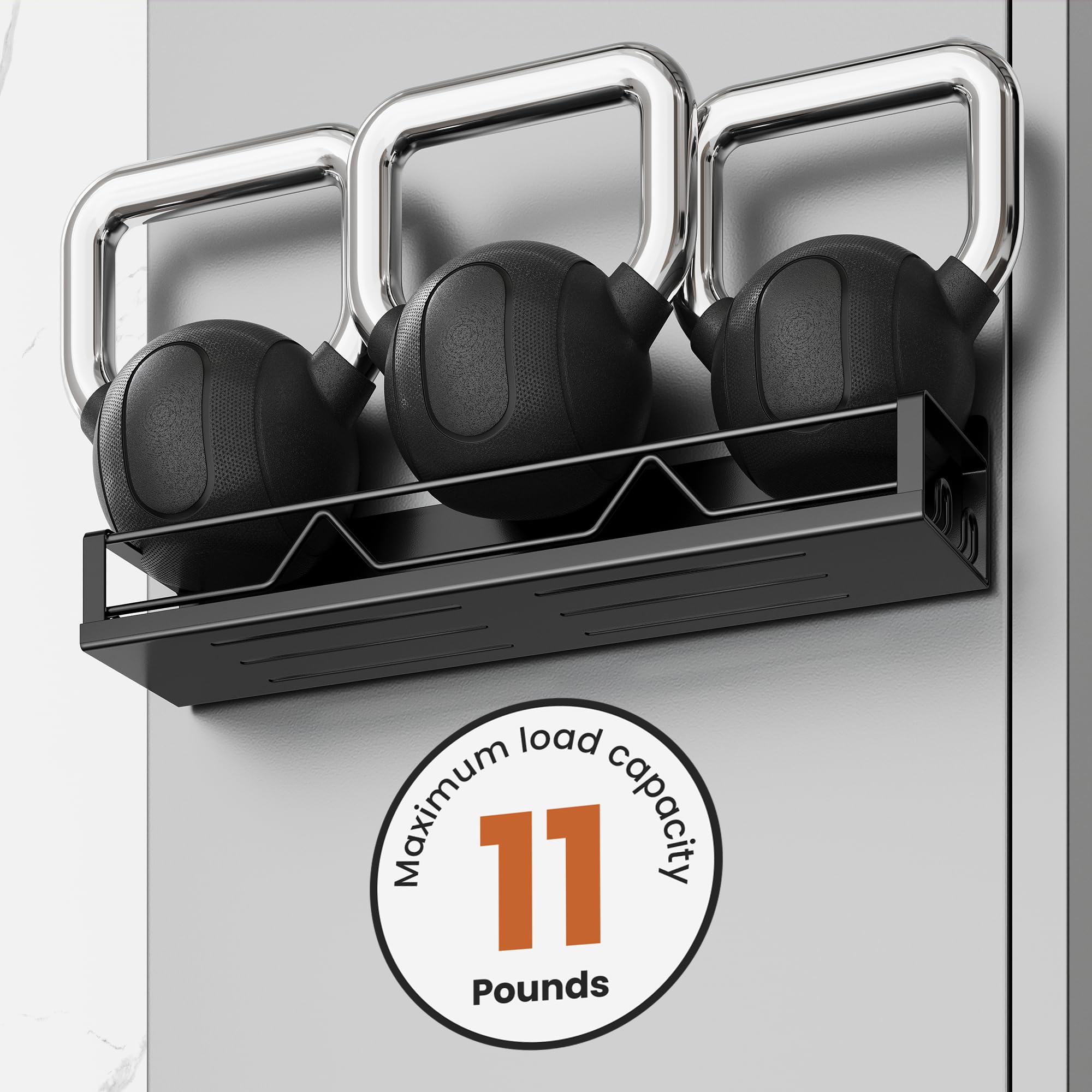 Shelf supports up to 11 lbs for sturdy organization.