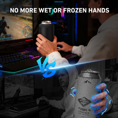 MYTHQUATE 3-in-1 slim can cooler features double-walled insulation for extended chill