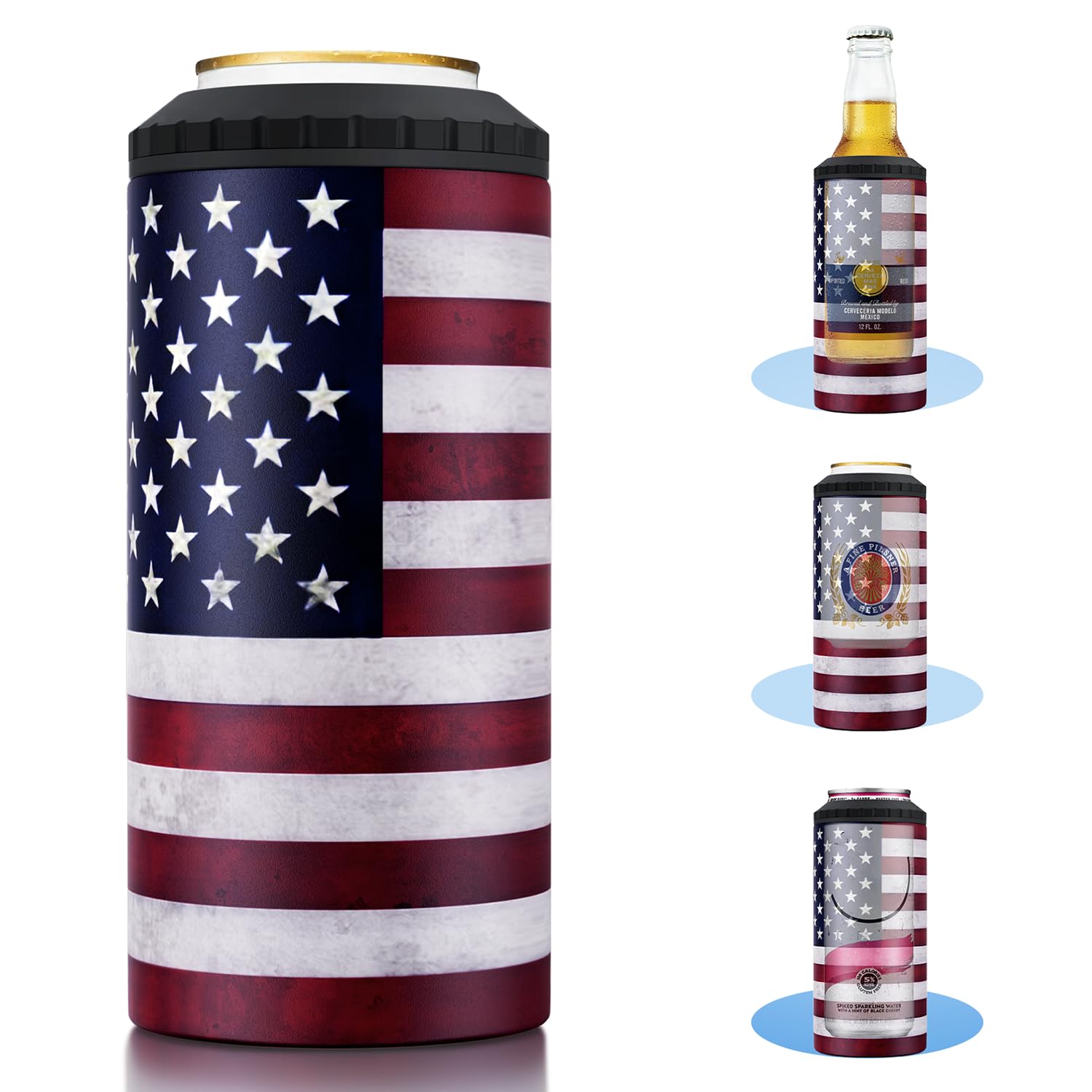 MYTHQUATE 3 in 1 slim can cooler top view keeps drinks cold for hours
