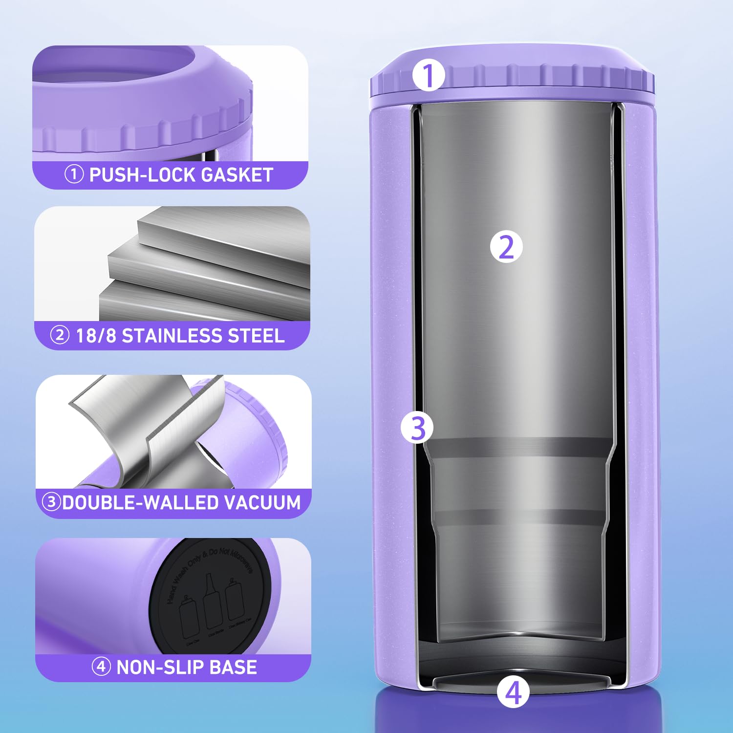 Mythquate lavender purple finish adds stylish flair to outdoor occasions.