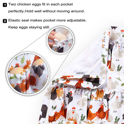 MZCXMAO egg-collecting apron side view highlights sturdy stitching and comfortable fit.