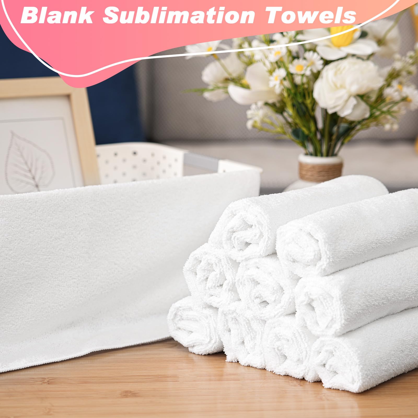 mzfoo blank towels in package ready for gifting or group DIY projects