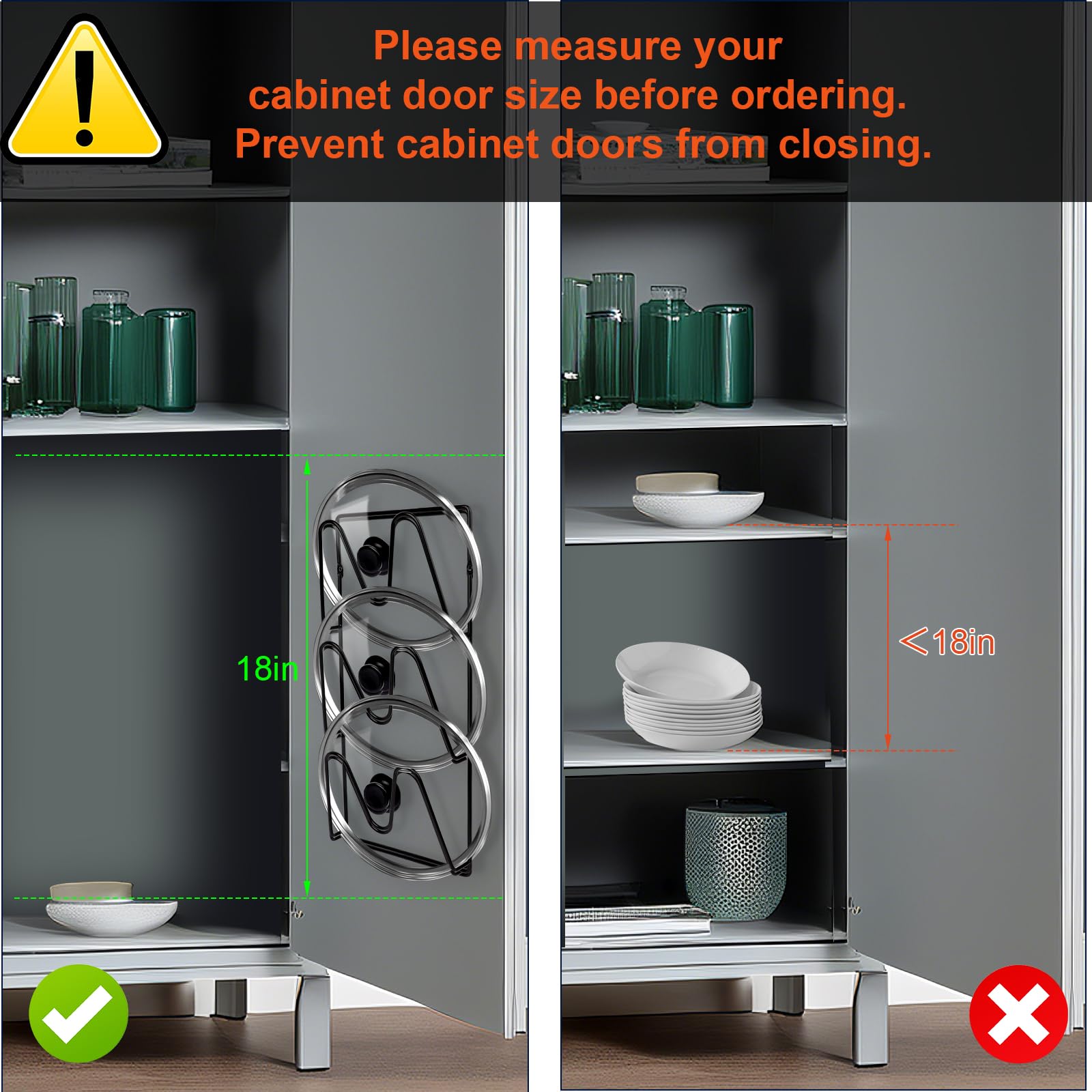 MZTOOL lid organizer mounted on wall for quick lid access while cooking.
