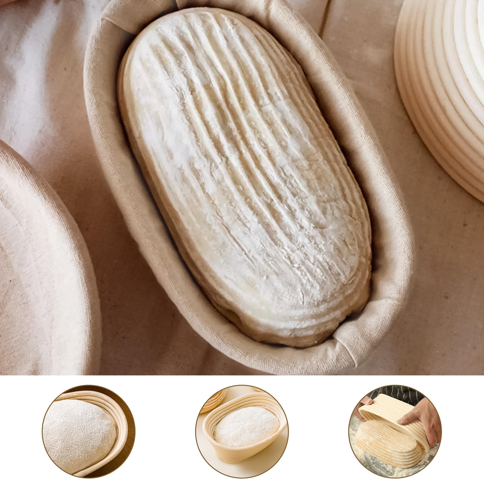MZUOTU natural rattan proofing basket offers breathability for balanced rise.