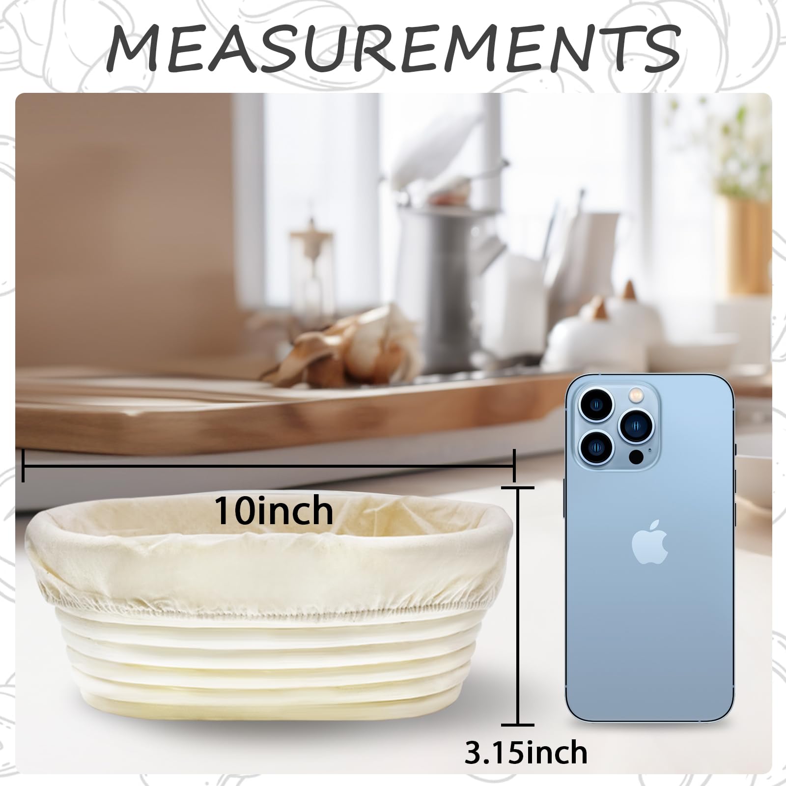 MZUOTU removable liner for banneton simplifies cleaning after baking.