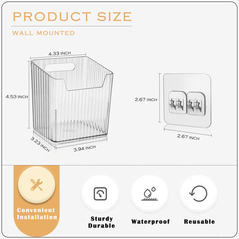 MZYIWUU adhesive cabinet door bin provides no-drill storage for kitchens and bathrooms.