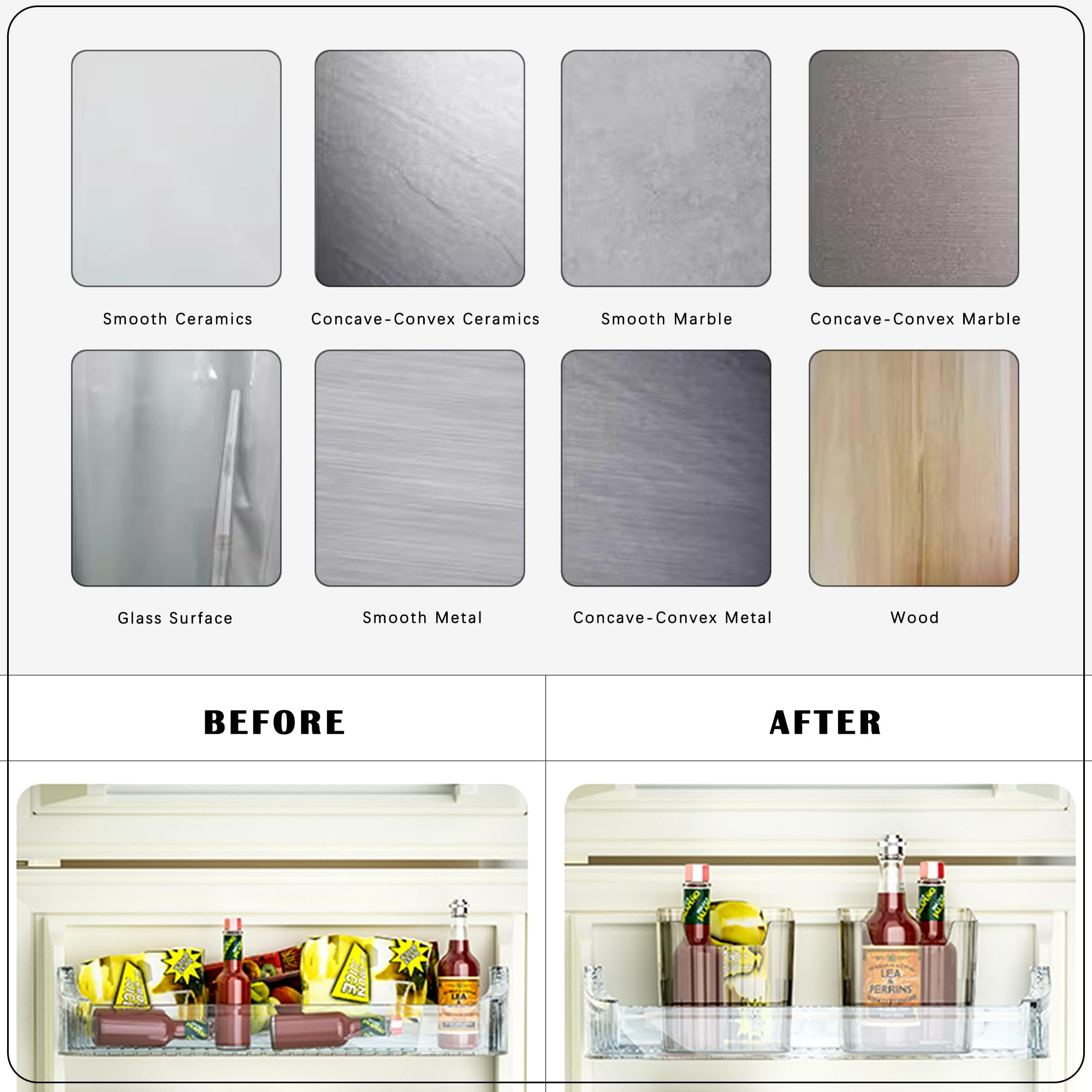 MZYIWUU transparent storage keeps items visible and reachable on shelves.