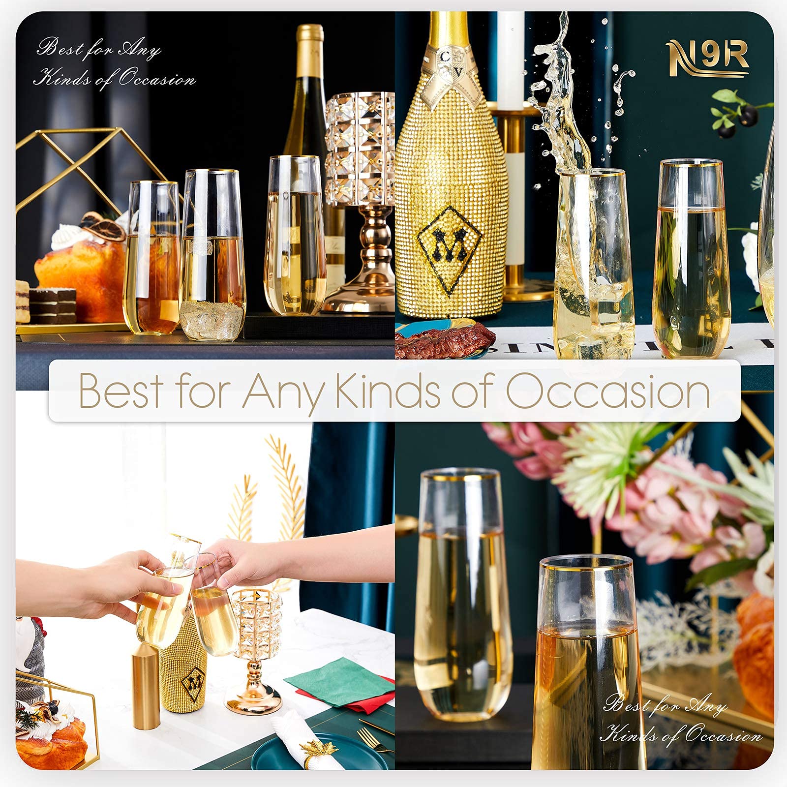 N9R easy-assembly flutes save time during event prep.