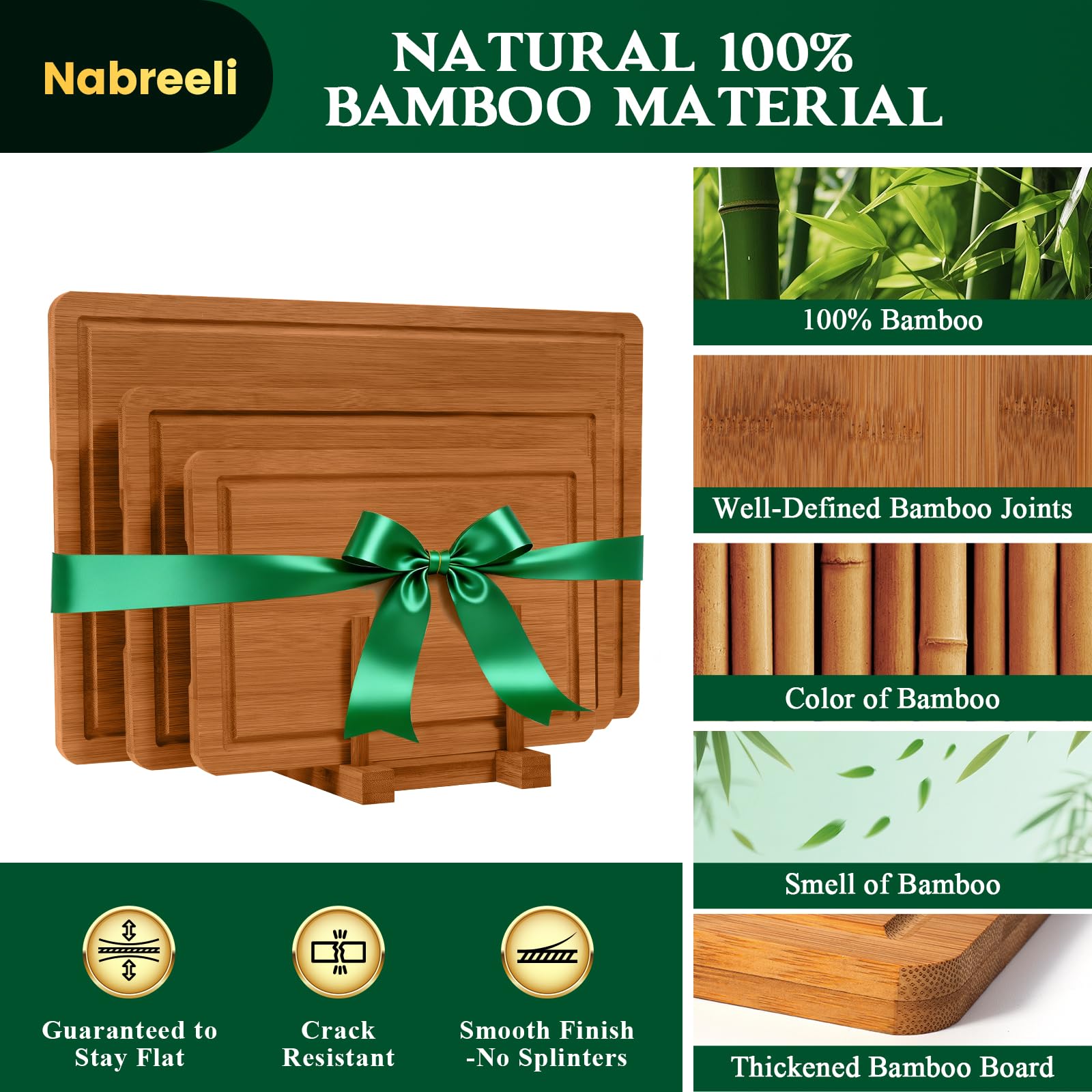 Nabreeli large cutting boards support meat and veggie prep with ease.