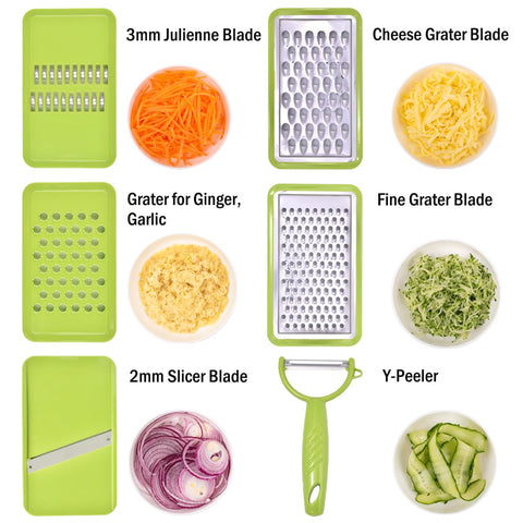 NACOLUS 5-in-1 mandoline slicer blade set enables quick, precise prepping.