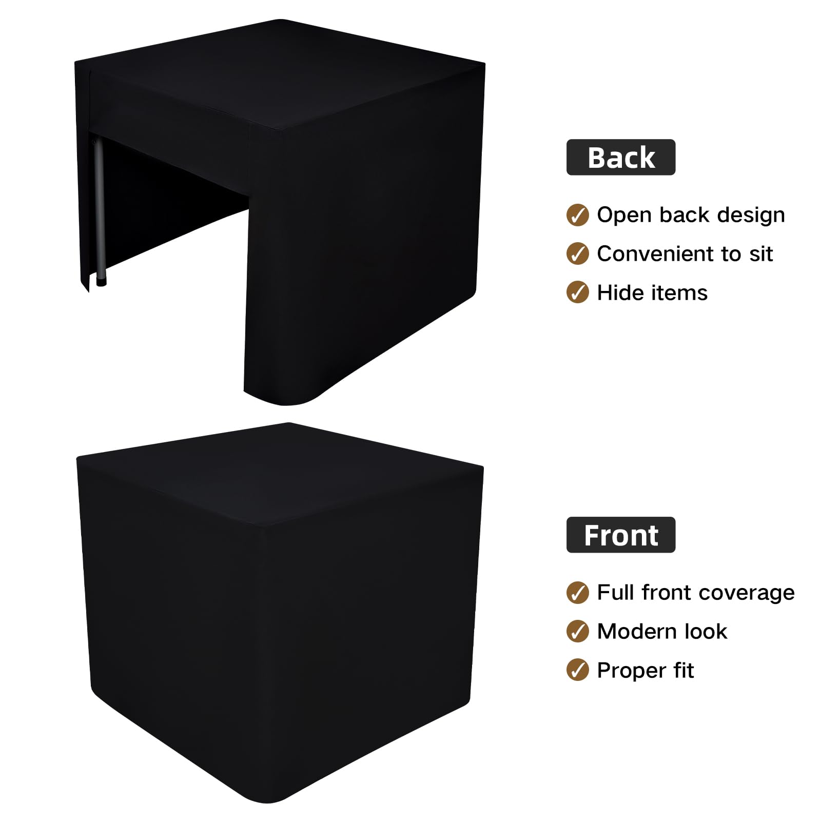 Nacuci black polyester tablecloth fabric offers durable, smooth coverage for indoor and outdoor events.