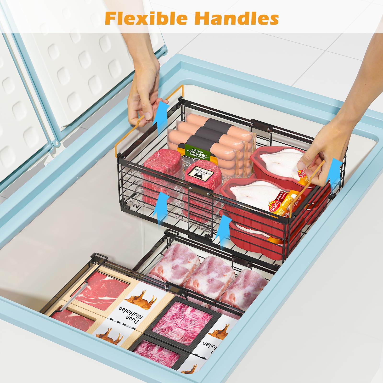 NADAMOO adjustable-length freezer bin fits 11-17 inches precisely.
