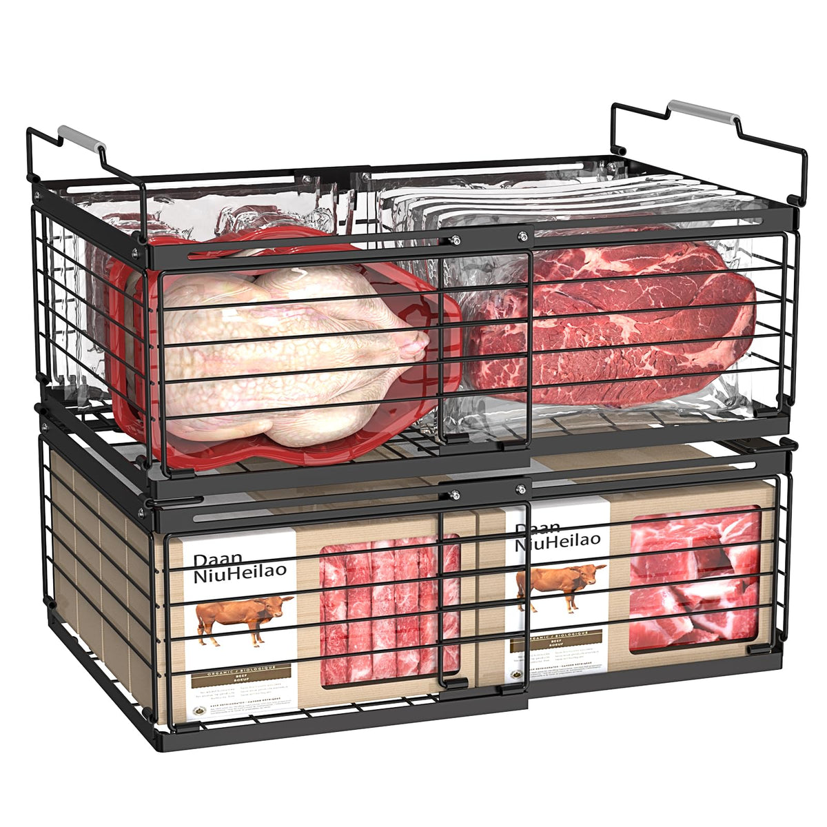 NADAMOO freezer bin adjustable length for a customized freezer fit.